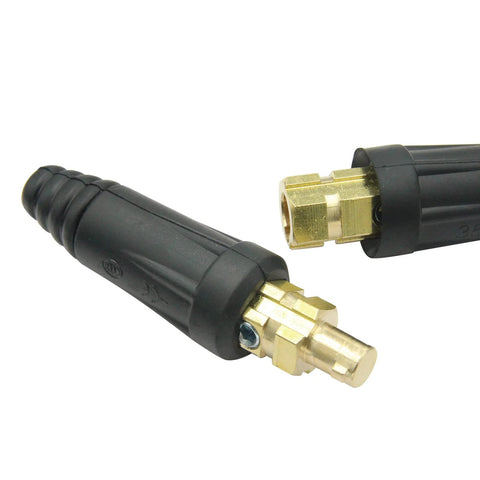 Heavy Duty DINSE Style Welding Cable Quick Connectors Pair for 200 Amp to 300 Amp Compatible with AWG 4 to 1 Wires
