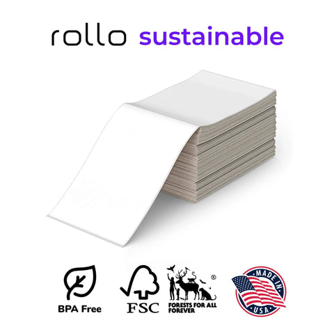 Direct Thermal 4x6 Shipping Labels Pack of 500 Fanfold Perforated With Strong Adhesive Commercial Grade USA Made.