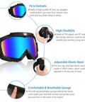 2 Pack Dirt Bike Goggles For Motorcycle ATV Riding Ski Racing Windproof Glasses with blue PC lenses and adjustable strap