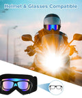 2 Pack Dirt Bike Goggles For Motorcycle ATV Riding Ski Racing Windproof Glasses with helmet compatibility, sunset ride