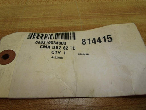 Tag with product details for Close Coupled Flexible Disc Shaft Coupling Size 62, Part Number 814415