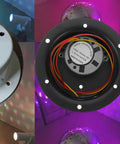Heavy Duty Disco Ball Motor Rotator With Six Mounting Holes For Easy Secure Installation 110V Mirror Ball Motor in nightclub setup