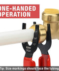 Disconnect Tong For Brass Push To Connect Fittings One Half Inch Three Quarter Inch And One Inch Removal Tool in use