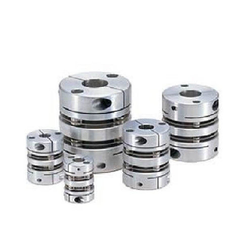 Various sizes of NBK Japan MDW-25C-6.35-10 6.35mm to 10mm Disk-type Flexible Coupling in stainless steel.