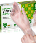 Disposable Vinyl Gloves For Food Prep And Cooking, Powder Free Latex Free Clear PVC Gloves For Kitchen Food Handling, 100 Count Medium