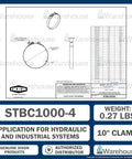 Diagram of Genuine Dixon 10 Inch T Bolt Clamp Pack Of Four STBC1000 Stainless Steel Hose Clamps for 10 Inch Hoses