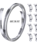 304 Stainless Steel Hose Clamp Assortment Kit DIY Cut To Fit 12 Ft Metal Strap And 8 Stronger Fasteners