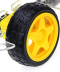 Close-up of wheel from DIY 4WD Smart Robot Chassis Kit With Speed Encoder Battery Box Four Wheel Robot Car For Adults Classic Edition