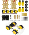DIY 4WD Smart Robot Chassis Kit With Speed Encoder Battery Box Four Wheel Robot Car For Adults Classic Edition parts layout