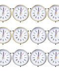 12 resin clock components with Roman numeral face, gold and silver borders, part of DIY Clock Making Kit with Battery Operated Quartz Movement