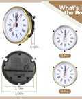 DIY Clock Making Kit With 12 Resin Clock Components In Gold And Silver, Roman Numeral Face, Battery Operated Quartz Movement