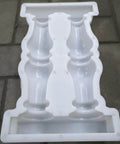 Double vase DIY Concrete Fence Mold for balcony garden railings projects, crafts durable plaster vases, easy demolding tool.
