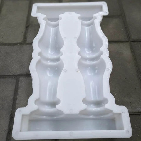 Double vase DIY Concrete Fence Mold for balcony garden railings projects, crafts durable plaster vases, easy demolding tool.