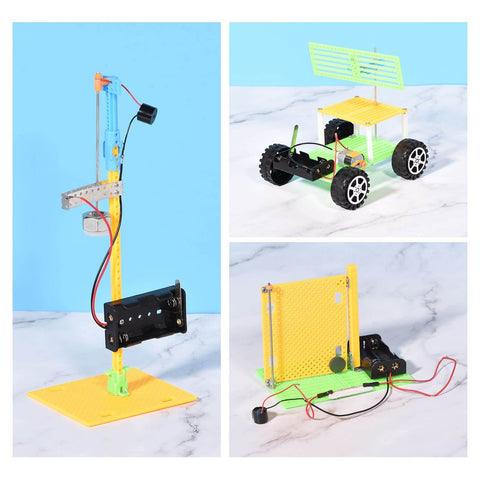 DIY model projects with gears, motors, and shafts constructed using the Beefy Pro Grade 304 Stainless Steel Round Rods by Meccanixity.