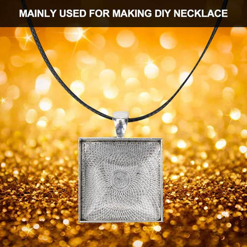 Square pendant from Necklace Base Tray Pendant Mold Kit For DIY Jewelry Making With 60 Pieces Of Metal And Plastic Shapes Durable