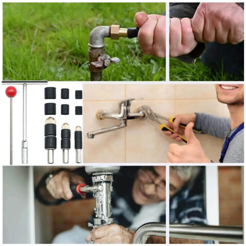 DIY Pipe Leak Repair Kit for Copper and PVC Pipes, featuring reusable water stopper pins and stainless steel water stop needle