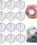 DIY Clock Making Kit With 12 Resin Clock Components In Gold And Silver, Roman Numeral Face, Battery Operated Quartz Movement