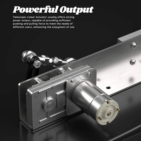 Close-up view of DIY Reciprocating Linear Actuator Stroke 2cm-8cm Adjustable Telescopic Motor with Speed Controller 24V 120RPM, mounted on metal surface