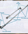 DIY Short And Long Tie Rod Kit With Ends For Go Karts 3/8-24 Replacement Driver Side Short 11 Inches And Passenger Side Long 21 Inches
