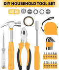 24 Piece Home DIY Tool Kit With Storage Case For Household Office And Garage Built For Do It Yourselfers Handy Men And Women