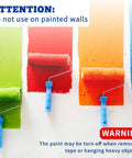 Warning not to use Heavy Duty Double Sided Tape Nano Adhesive on painted walls. Paint may peel with tape removal or heavy items.