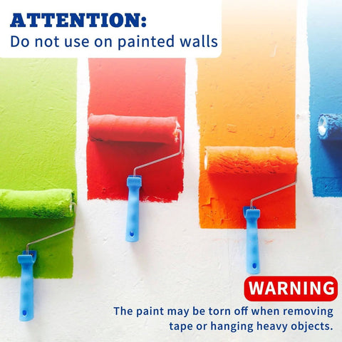 Warning not to use Heavy Duty Double Sided Tape Nano Adhesive on painted walls. Paint may peel with tape removal or heavy items.