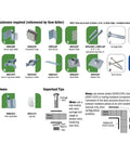 Marine dock hardware diagram with images of Heavy Duty Side Leg Pipe Holder For Stationary Dock Galvanized Steel Marine Dock Hardware 11 Gauge Construction Built For Strength And Easy Install Made In Canada Compatible With Dock Edge Systems and other components.