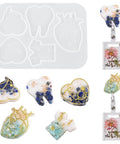 Doctor Badge Rollers Silicone Molds For Epoxy Resin Crafting Heart Tooth And Stethoscope Shapes with finished resin pieces