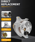 Front view of Beefed Up High Output Alternator Replacement For 1999 2000 Dodge Dakota Durango Ram 1500 Van 2500 3500 Fits 13824 AND0129 113364