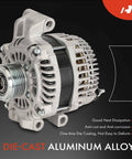 Alternator for Dodge Dart 2013 to 2016 2.0L 2.4L 12V 140A Direct Fit 6 Groove Decoupler Pulley Clockwise Rotation Replacement Part