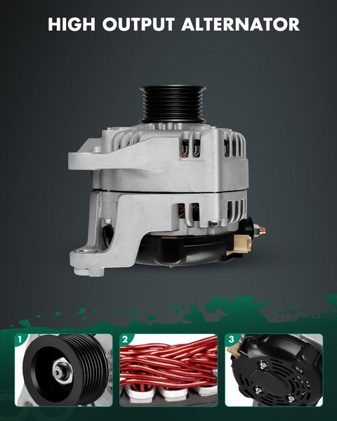 Plug And Play Alternator Replacement For Dodge Durango 5.7L V8 2004 2005 2006 And Ram 1500 5.7L V8 2003 2004 2005 2006 12V 160Amp