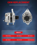 12V 160A Alternator Replacement For Dodge Journey 2.4L 2009 To 2019 And 3.5L 2009 To 2010 And 3.6L 2011, front and side view