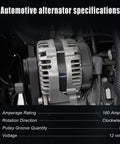 Beefed Up High Output 160 Amp Alternator Replacement For 2009 To 2020 Dodge Journey 2.4L L4 Fits 04801490AC in engine bay