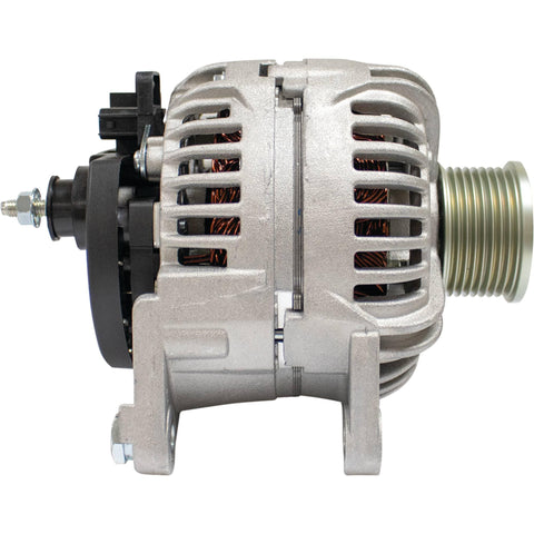 Side view of 12V 180A Clockwise Alternator Replacement For Dodge Ram 2500 2007 2008 2009 2010 And Ram 3500 2007 2008 2009 2010 External Regulator Clutch Pulley 2.469 Inch OD Replaces 334-2751 ABO0396 ABO0396-180 0124525129