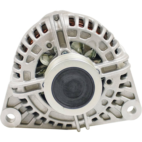 Front view of 12V 180A Clockwise Alternator Replacement For Dodge Ram 2500 2007 2008 2009 2010 And Ram 3500, external regulator clutch pulley