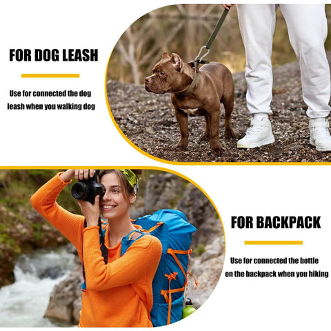 Dog leash and backpack usage examples for 30 Pcs Heavy Duty 3 Inch Spring Snap Hook M8 Five Sixteenth Inch Galvanized Steel Carabiner