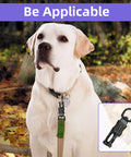 Dog with leash; inset: Set Of Five Nickel Plated 360 Degree Rotating Quick Release Clips For Outdoor Gear Heavy Duty Metal Snaps Ideal...