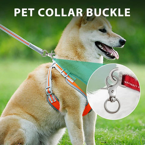 Dog wearing harness with 20 Pack 2.36 Inch Trigger Snap Hooks Heavy Duty Swivel Keychain Clips Zinc Alloy For Pet Collars.