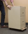 Person pushing file cabinet on Dolly Cart – Multipurpose Furniture Mover for Appliances and Boxes with 440lbs Weight Capacity – Moving Supplies