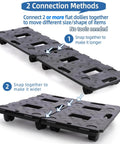 ✝️ 2 Pack Dolly Cart Multipurpose Furniture Mover with 5 Wheels Moving Supplies 220lbs Weight Capacity Each Movers Dollies connection methods