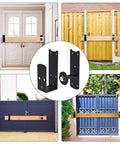 Heavy Duty 2x4 Door Barricade Brackets With Rotating Lock, 4mm Steel U Brackets for Door Reinforcement on various gates