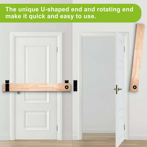Heavy Duty 2x4 Door Barricade Brackets With Rotating Lock, 4mm Steel U Brackets For Door Reinforcement in use on white door