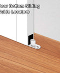 Two Pack Sliding Roller Guides For Barn Doors And Closet Doors, 4mm Diameter White Floor Guides installed on wooden floor