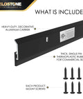 2 Pack - Commercial Door Bottom Sweep JS-N315, Heavy Duty Aluminum with Weather-Tolerant Neoprene Insert, UV-Resistant, 36", Matte Black Anodized