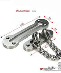 Extra Thick Door Chain Lock With 3mm SUS304 Stainless Steel Die Cast Heavy Duty Inside Door Security Chain Guard, Brushed Nickel Finish, Dimensions Shown
