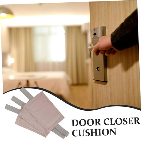 Soft door silencers and closers with elastic straps cushion every slam, protect little fingers, prevent doors from slamming