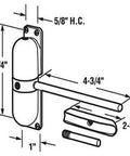 Diagram of Door Closer Automatic Safety Spring Door Closer, showing dimensions for easy installation on hinged doors.