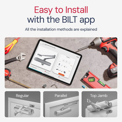 Installation guide for Medium/Heavy Duty Door Closer Commercial Grade 1 - Surface-Mounted Commercial Automatic Door Closer - Embassy Series LH5016