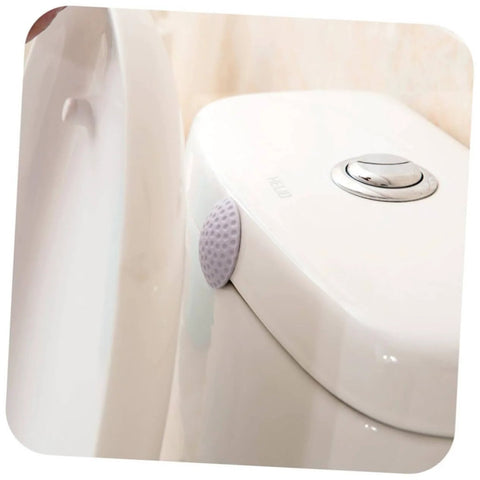 4 Piece Wall Stick Crash Pad Door Slam Silencer Adhesive Door Stopper Safety Pad installed on toilet lid with thick cushions