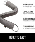 Door Draft Stopper For Bottom Of Doors Fits Gaps Up To 3 Inches, Blocks Cold Air And Noise With Easy Install Weather Stripping Seal